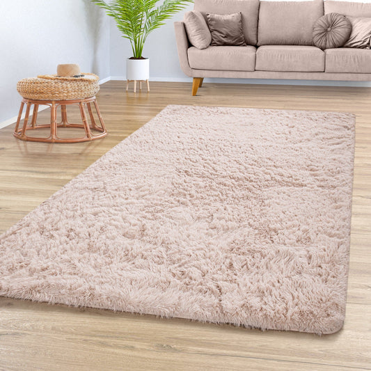 Solid Shag Rug Silky Soft & Fluffy In Cream-0