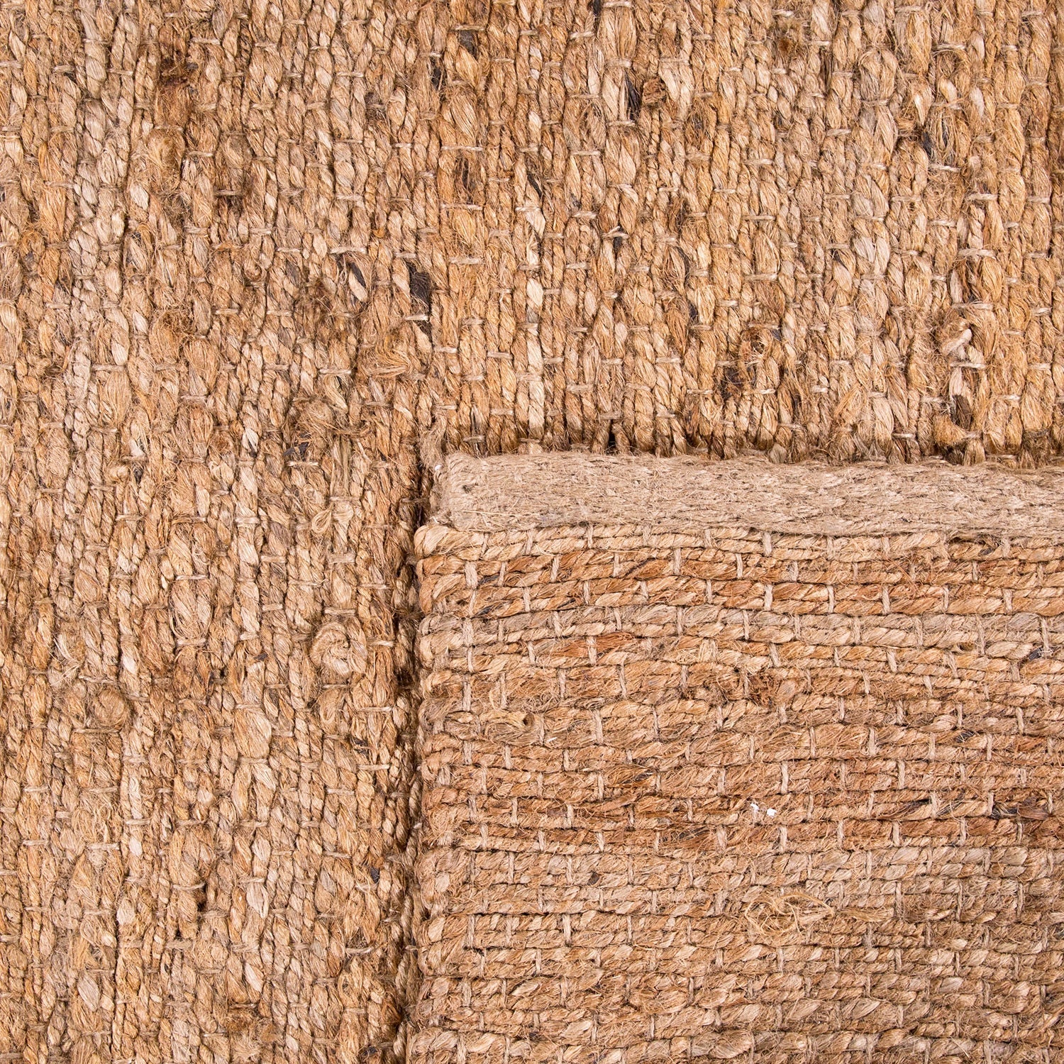 Jute Rug Kaia Hand-Woven with Natural Fibers in Nature Brown-3