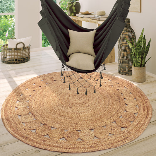Boho Rug Kaia Hand-Made with Natural Colors & Jute Fibers-0