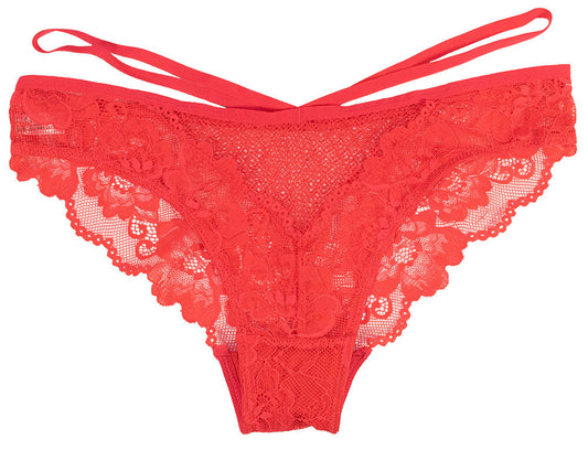 Strappy Floral Lace and Mesh Cheeky