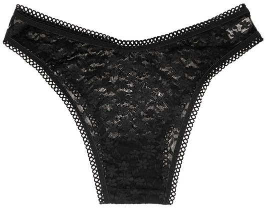 High Leg Daisy Lace Cheeky with Picot Trim