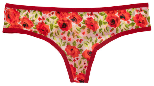 Floral Mesh Thong – Sheer Comfort XS–3X