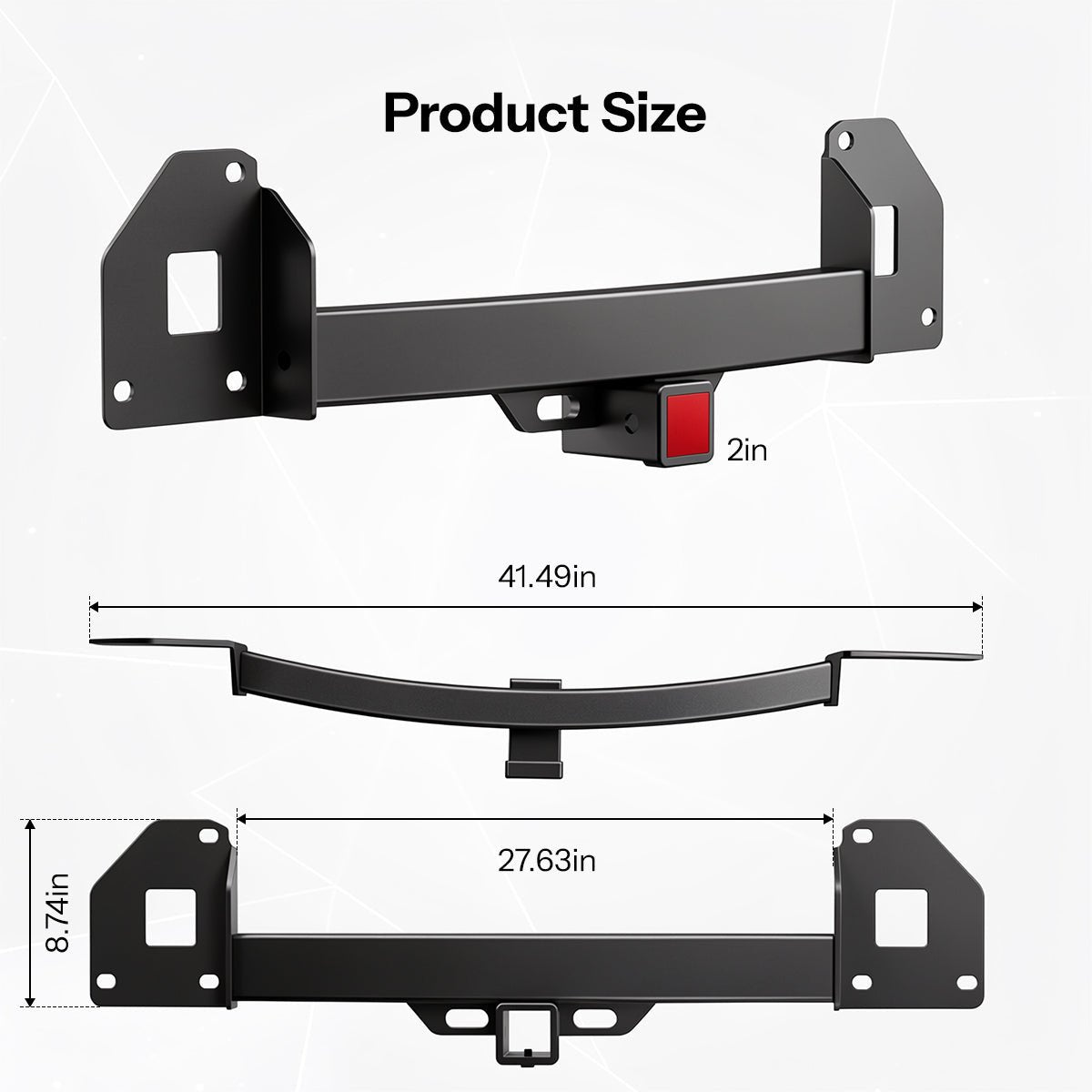 TESERY Tow Hitch for Model Y | 6500 lbs Capacity | No-Drill Install