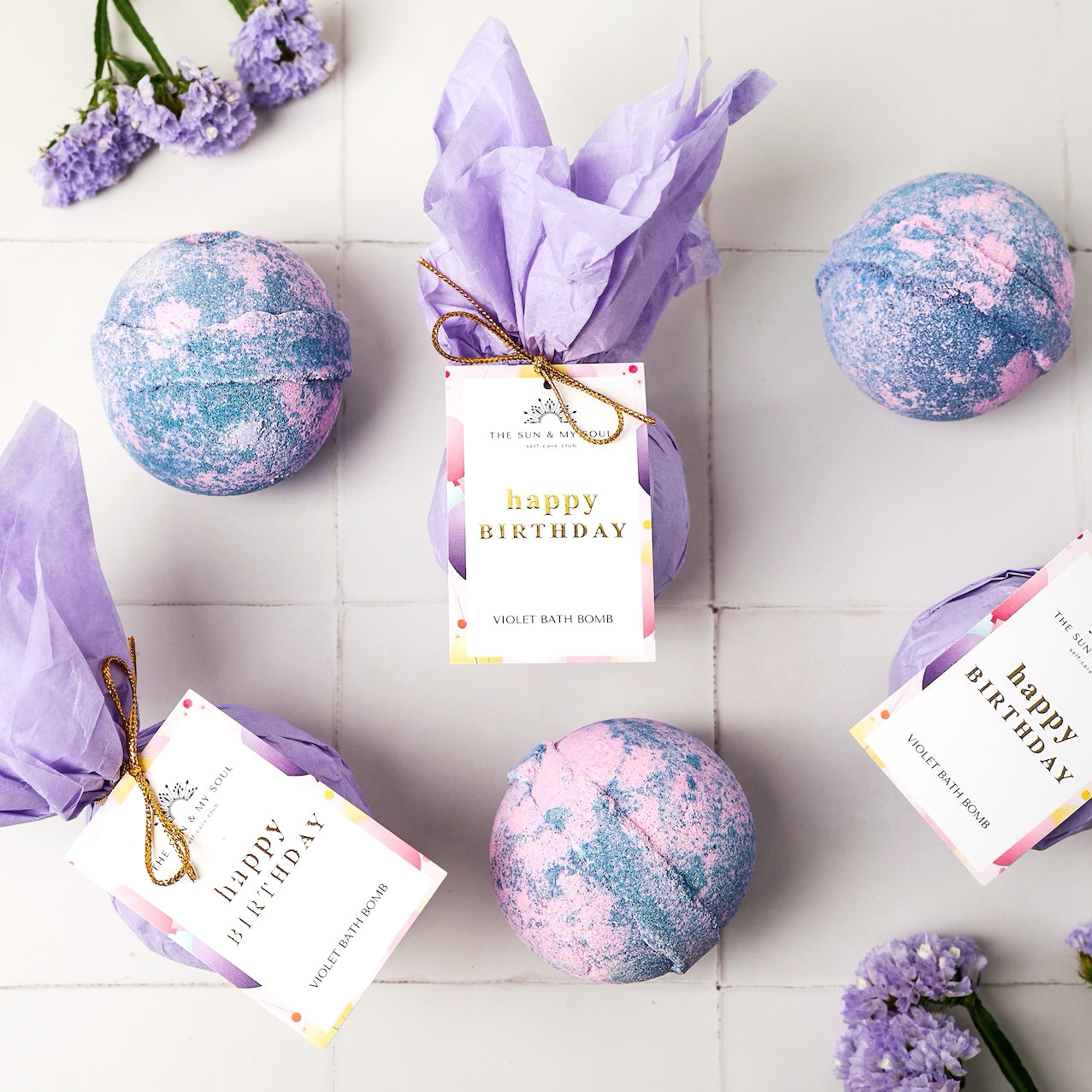 Happy Birthday - Yorkshire Violet Birthday Bath Bomb Floral Soak-2