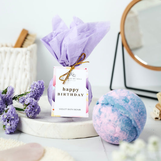 Happy Birthday - Yorkshire Violet Birthday Bath Bomb Floral Soak-0