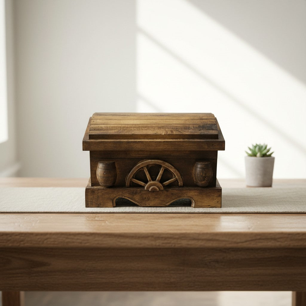 Mexican Shot Glass & Decanter Set | Rustic Wood Chest