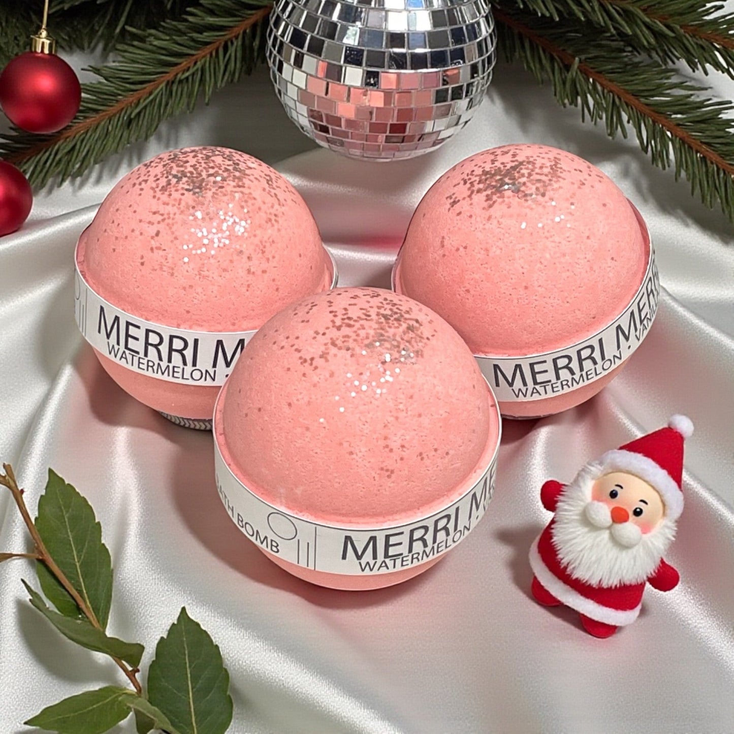Marry Christmas Watermelon Vanilla Bath Bomb-0