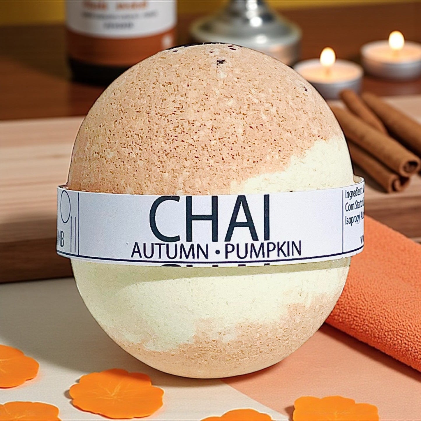 Chai Pumpkin and Autumn Halloween Bath Bomb-2