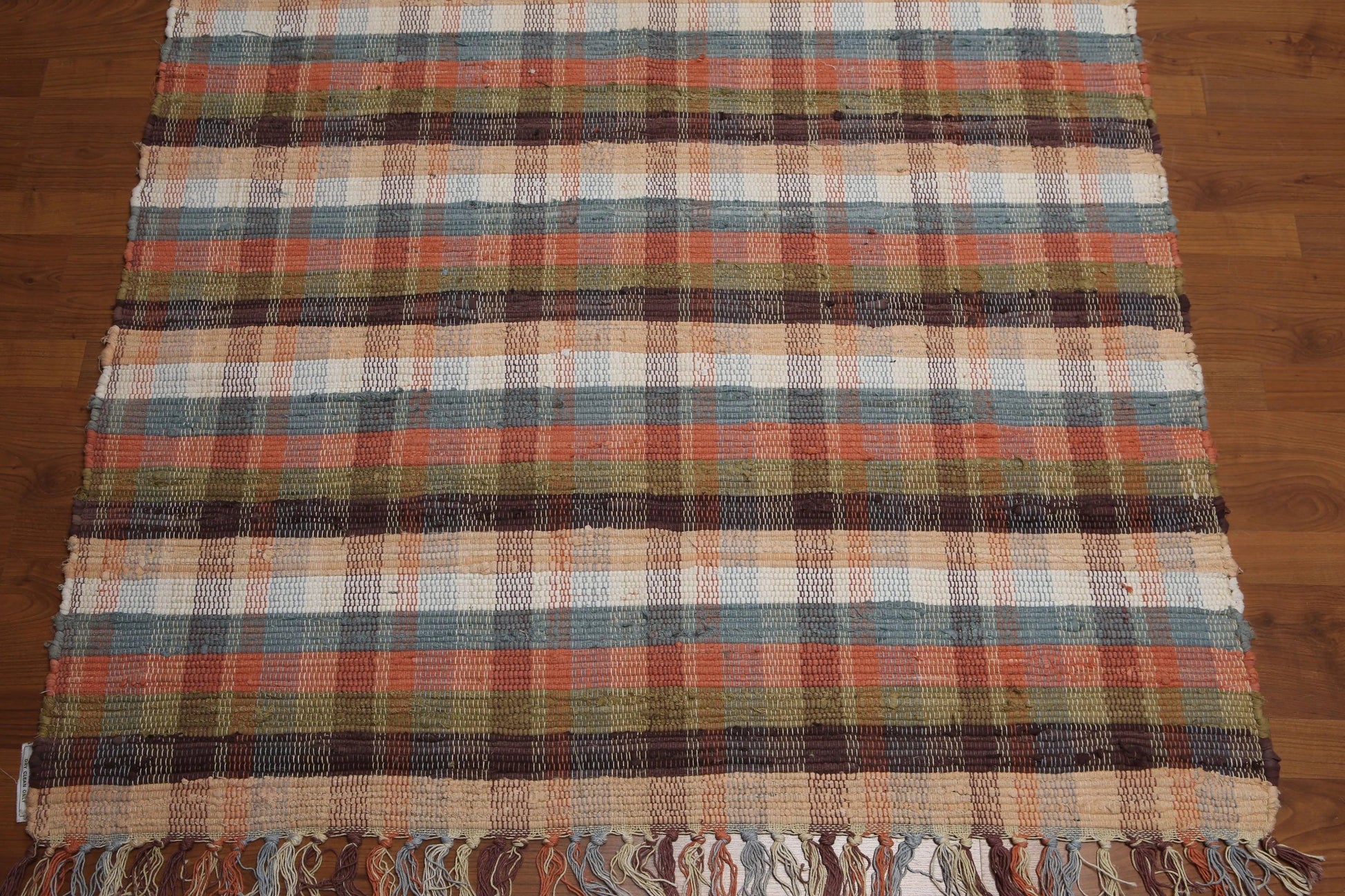 4' x 6' Hand Woven Reversible Dhurry 100% wool area rug Ivory-3