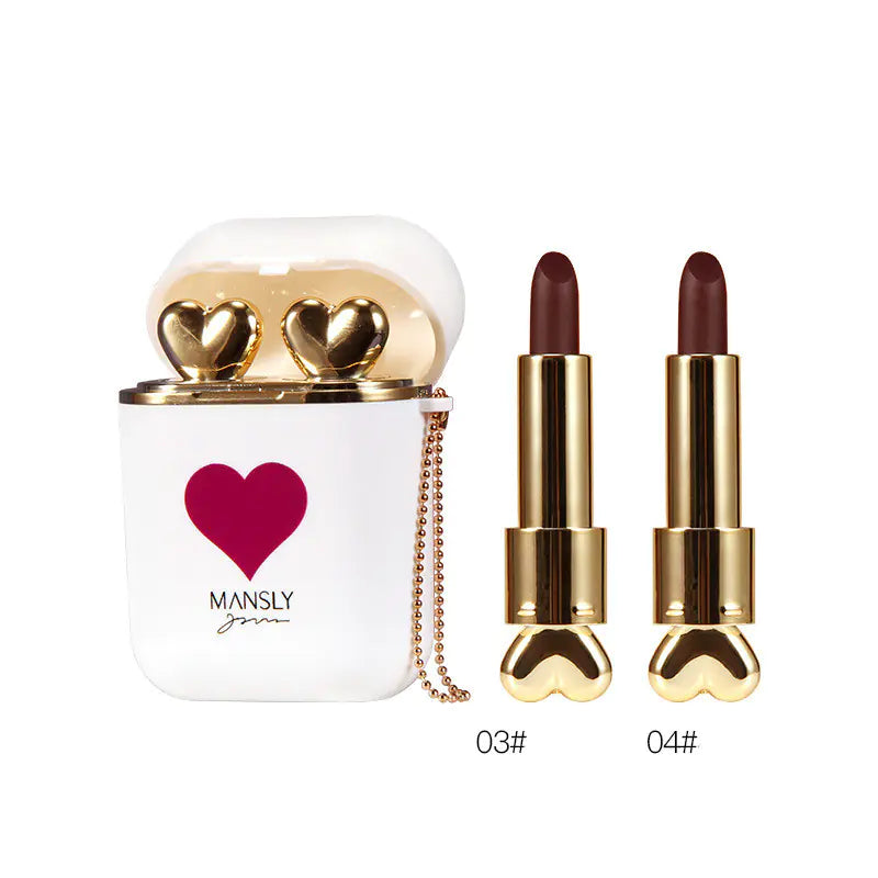 Cute Earphone Charging Bin with Lipstick - 2 Pack