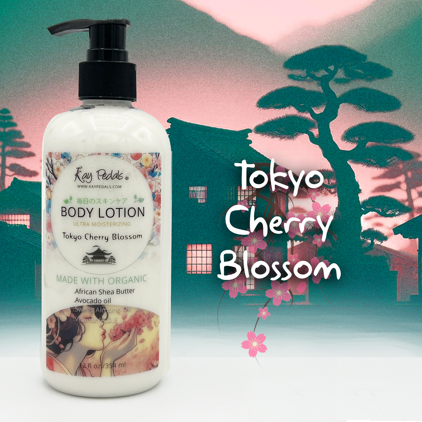 Tokyo Cherry Blossom Natural Organic Body Lotion 12oz-0