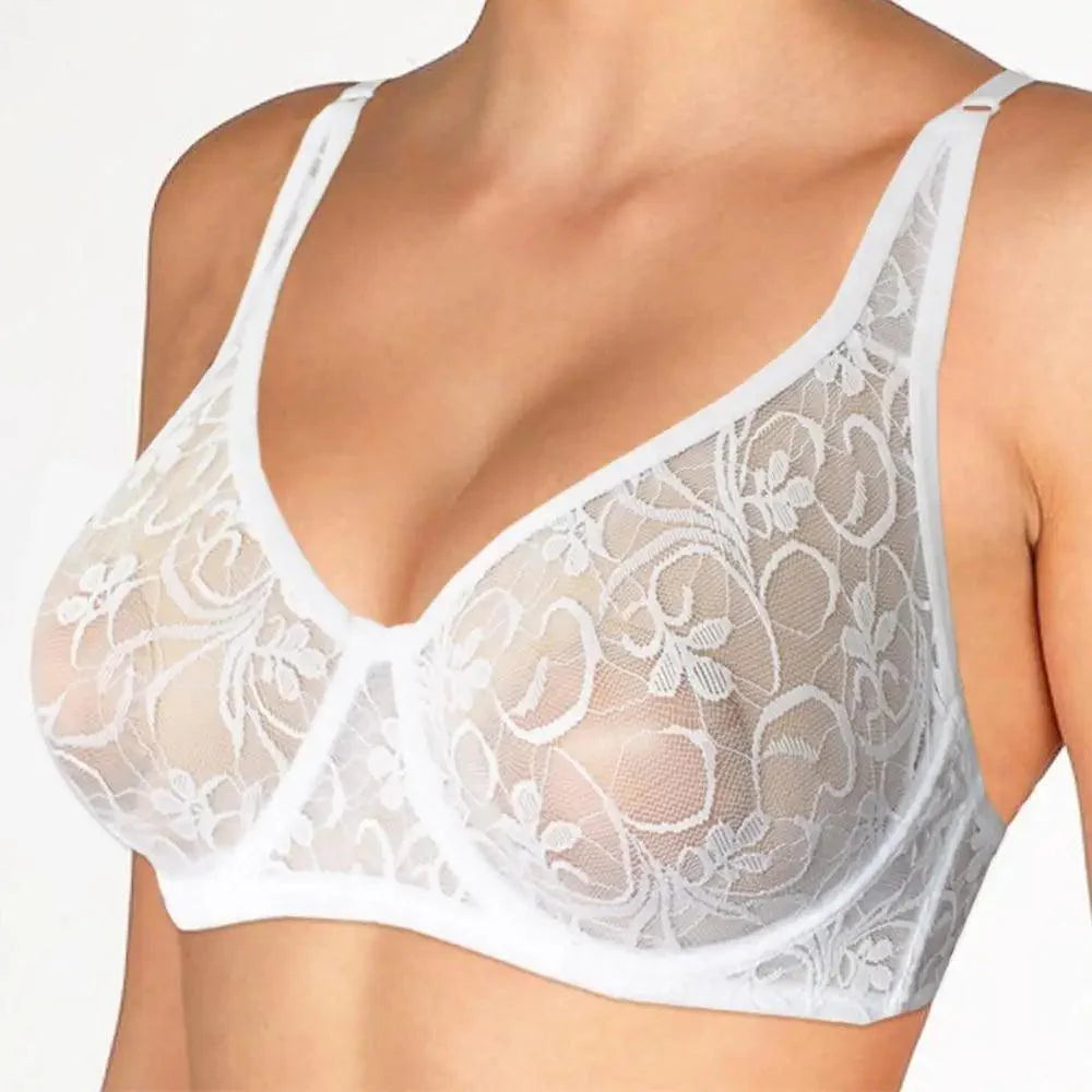 Plus Size Lace Bras For Women Underwired Bralette Womens Underwear Delicate Embroidery Lingerie Brassiere