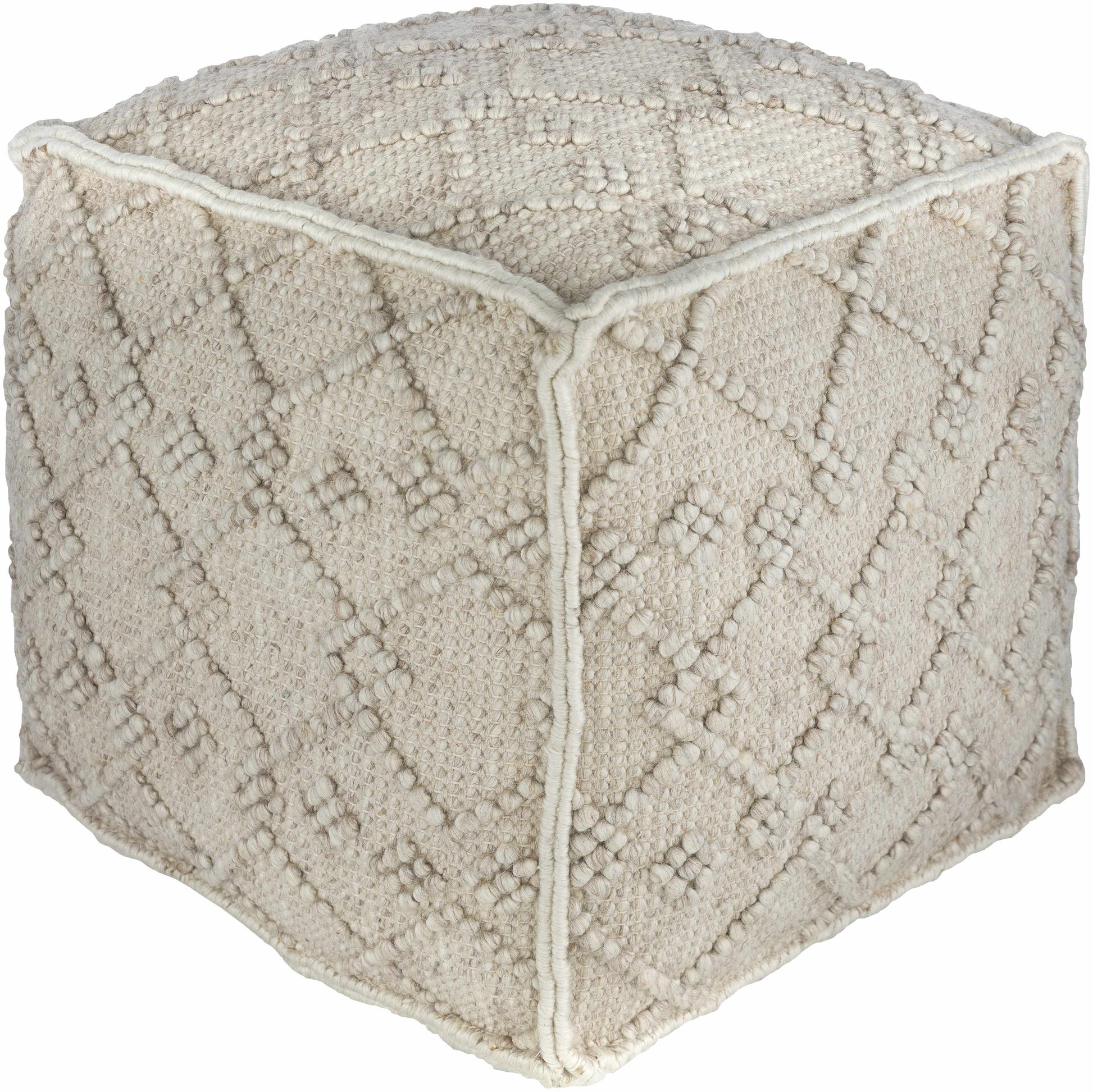 Toronto Hand Woven Wool Pouf-1