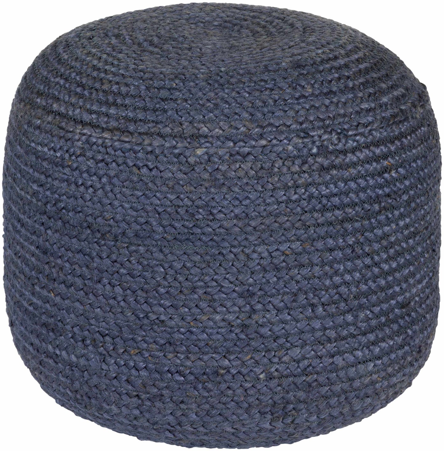 Gail Navy Jute Knitted Pouf-1