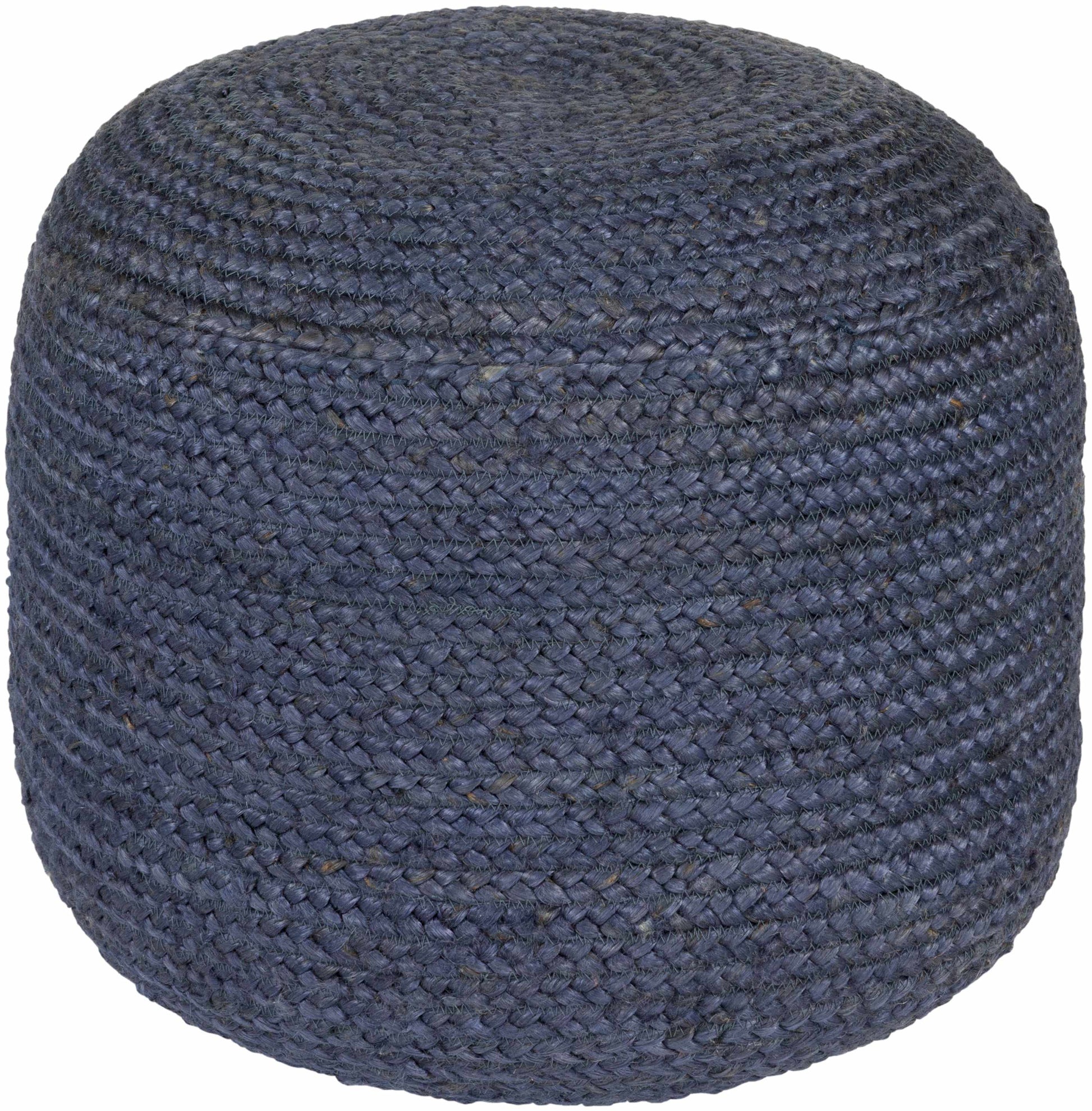 Gail Navy Jute Knitted Pouf-1