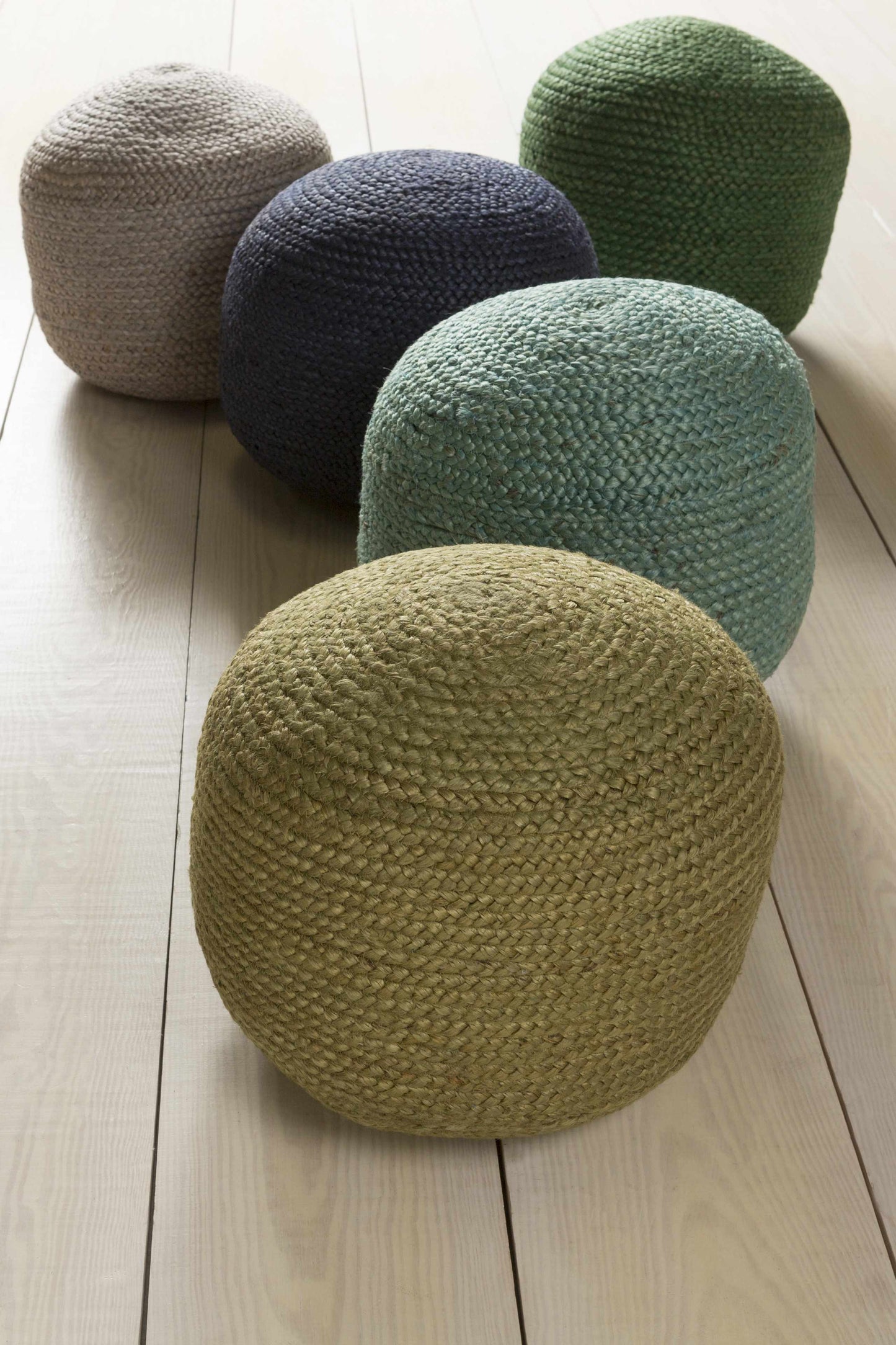 Gail Navy Jute Knitted Pouf-2