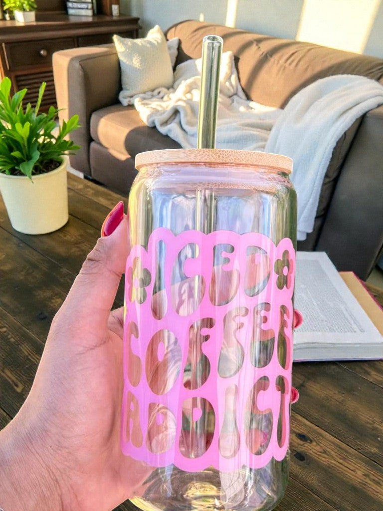 Iced Coffee Addict Vinyl Cup-1