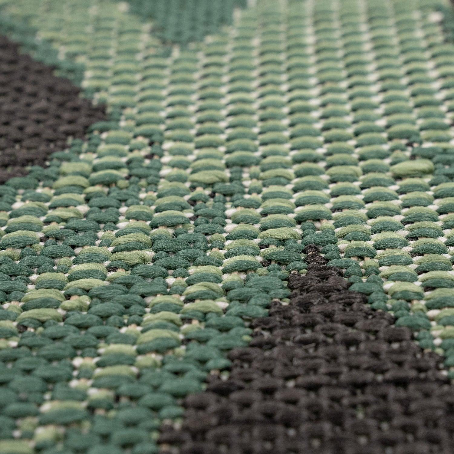 Tropical Outdoor Rug Ostende Palm Trees - Black Green-1