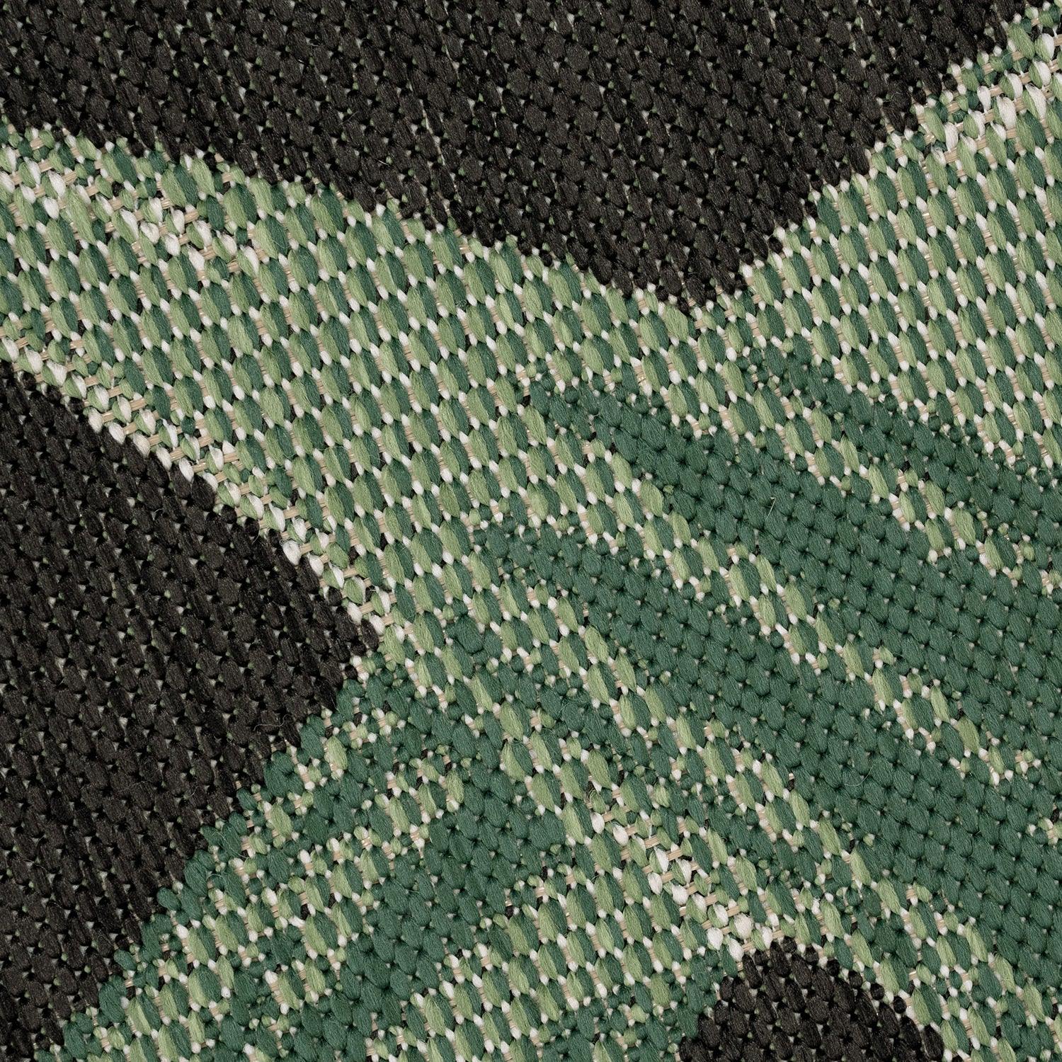 Tropical Outdoor Rug Ostende Palm Trees - Black Green-2