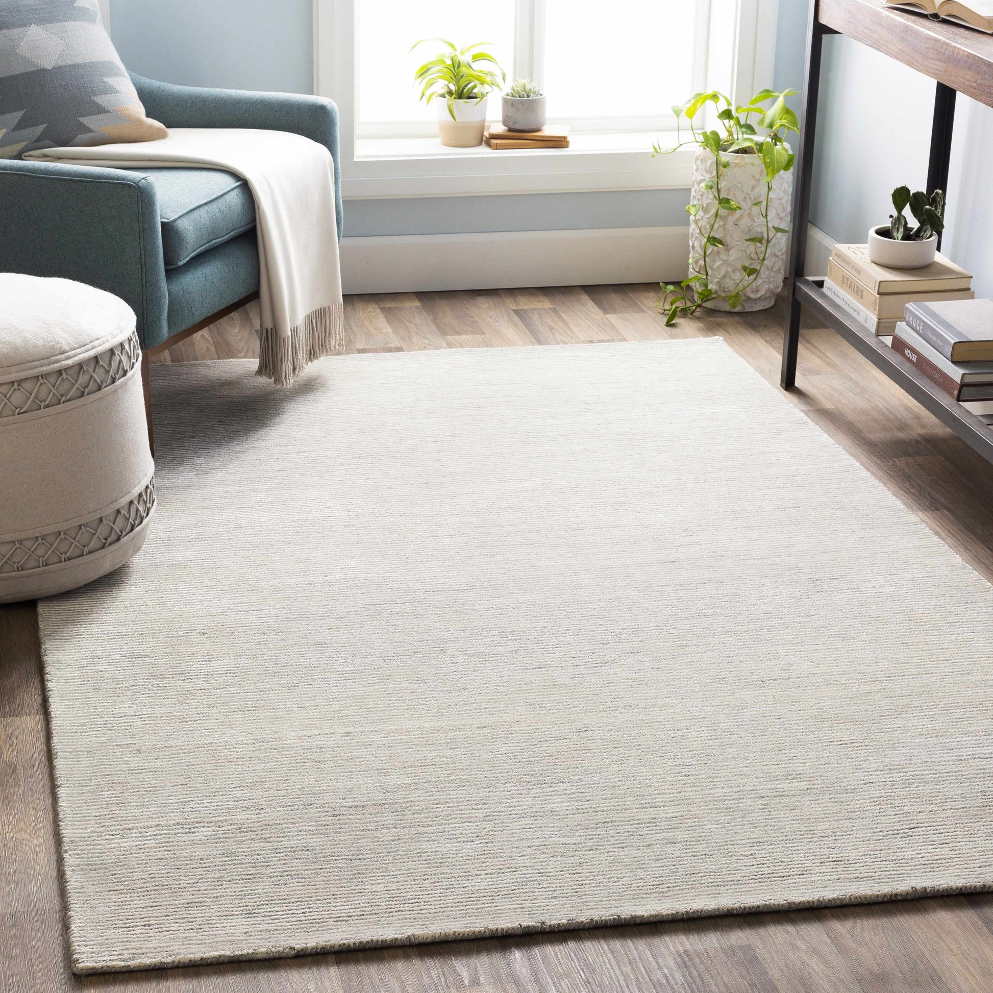 Orcas Hand Tufted Wool-Blend Rug - Aqua-1