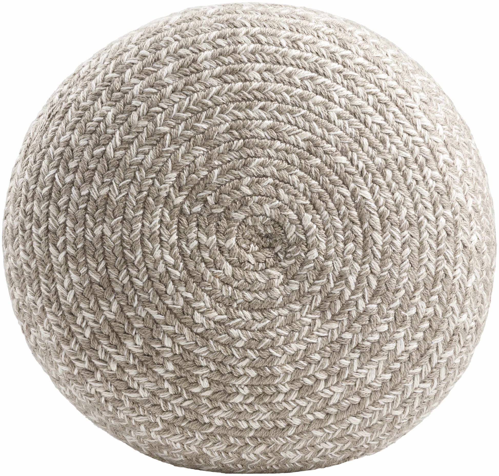 Tonanitla Natural Fiber Light Gray Knitted Pouf-1