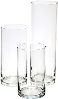 Glass Cylinder Pillar Candle Holders - 3(pc) Set-1