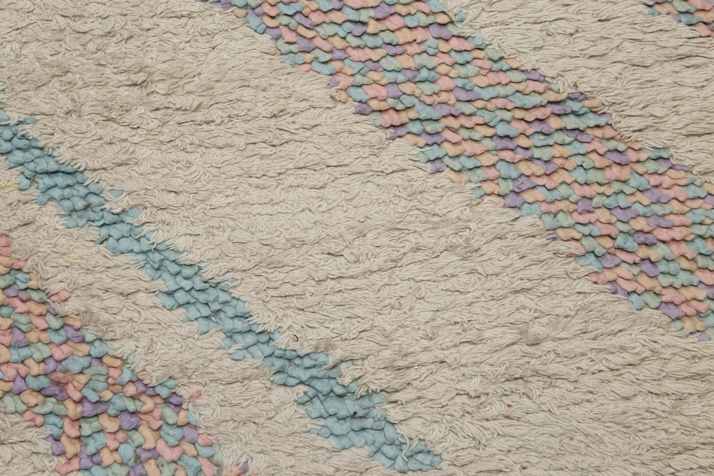 4' x 6' Handmade Shaggy 100% wool thick dense pile area rug Beige-4