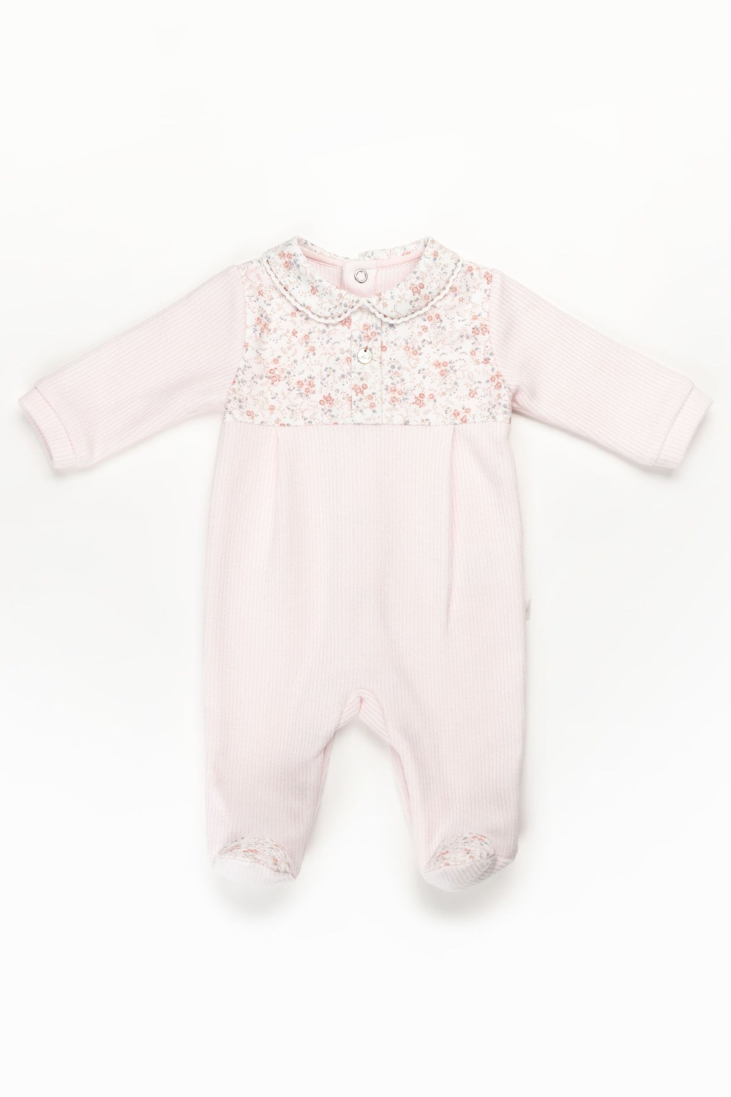 PURETE - Floral Pink Velour Footie