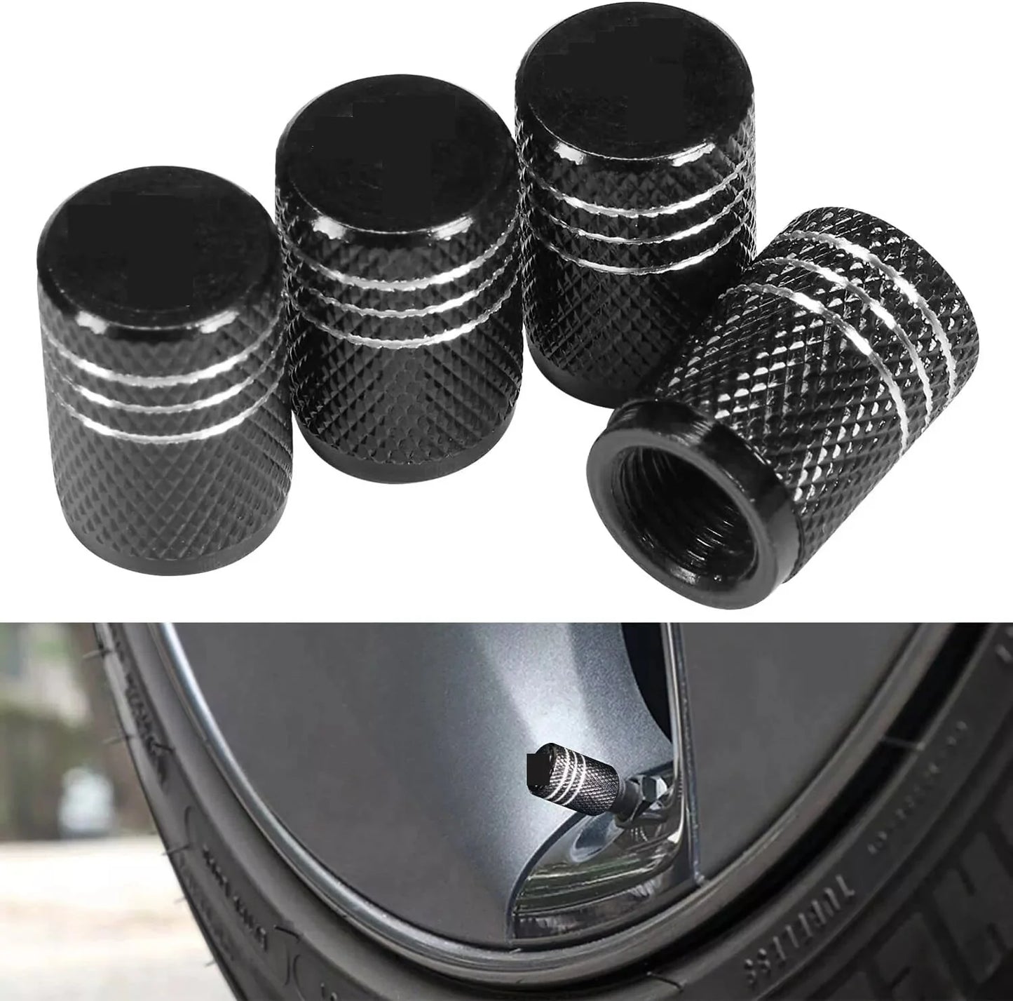 Valve Stem Caps 4 Pack Fit Suitable for Tesla 3/Y/S/X 2017-ON