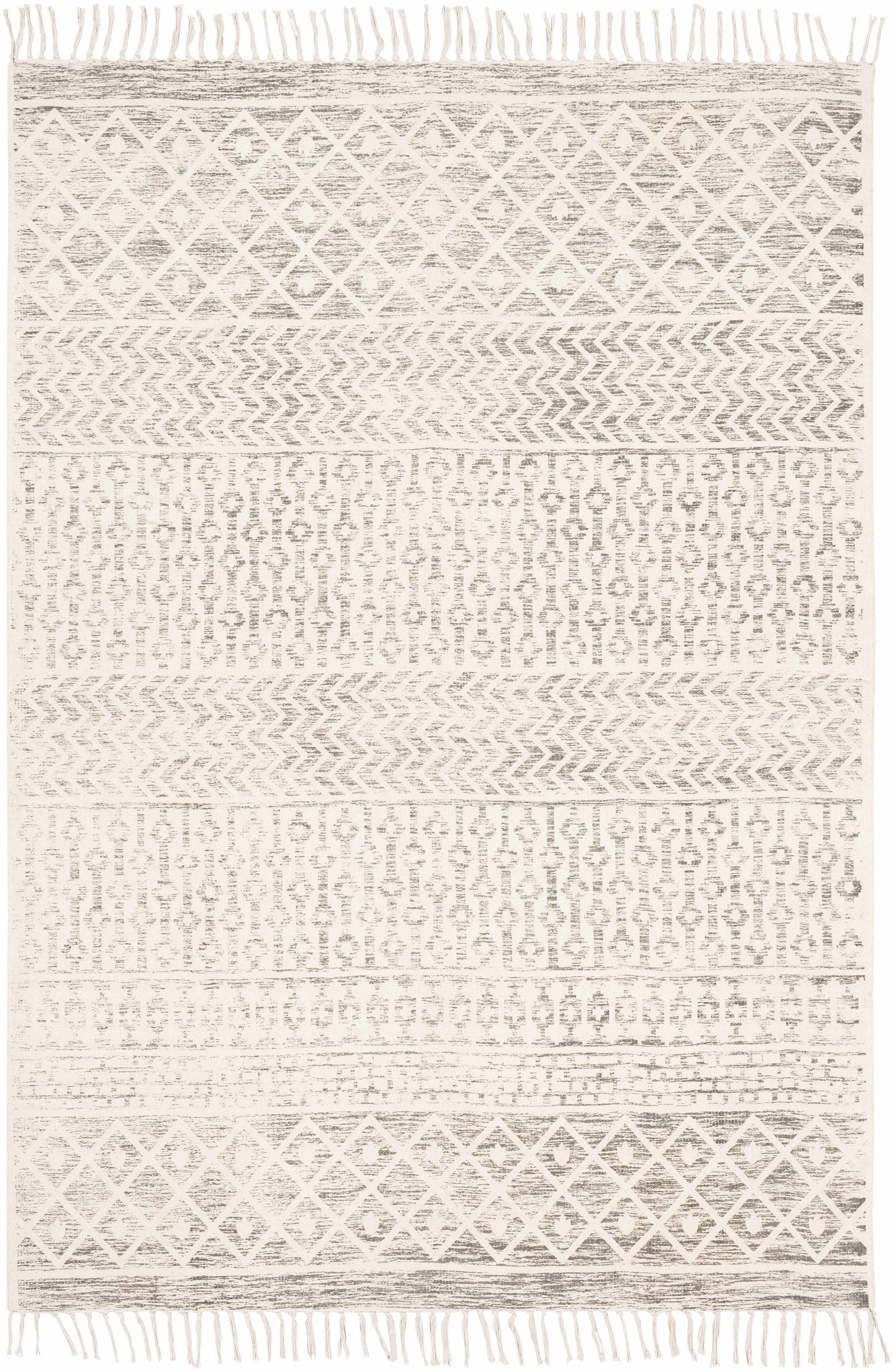 Valyermo Beige Hand Woven Cotton Rug-0
