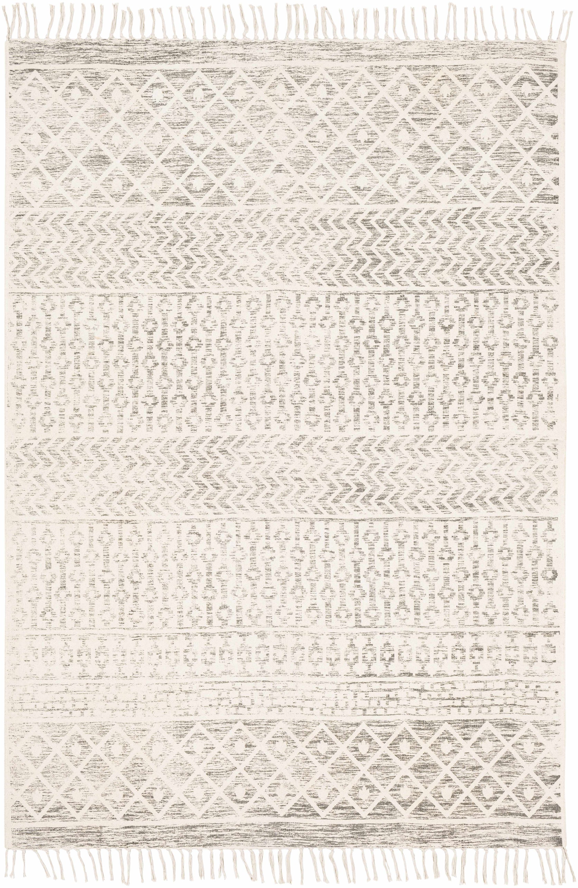 Valyermo Beige Hand Woven Cotton Rug-0