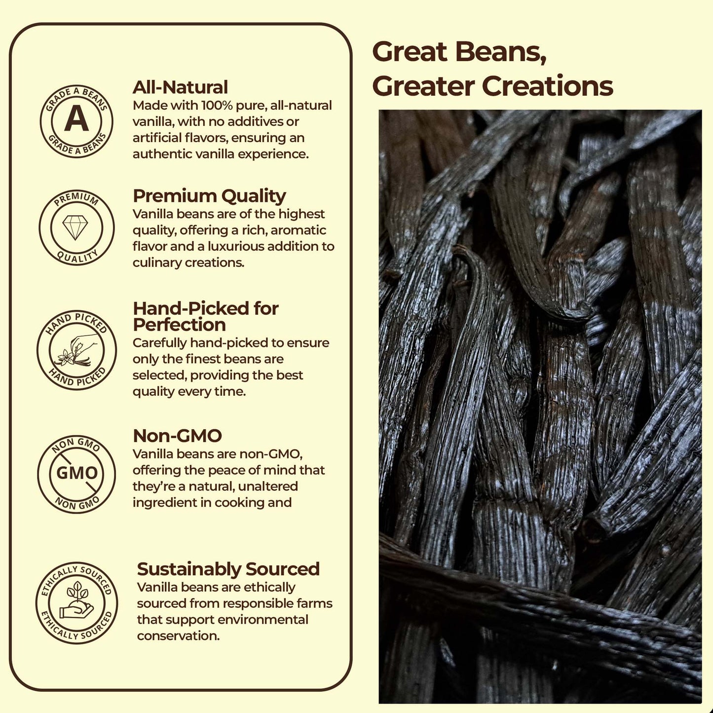 SPECIAL !! Premium Wholesale Bulk Vanilla Beans Grade-A Superior Quality for Exquisite Culinary Creations