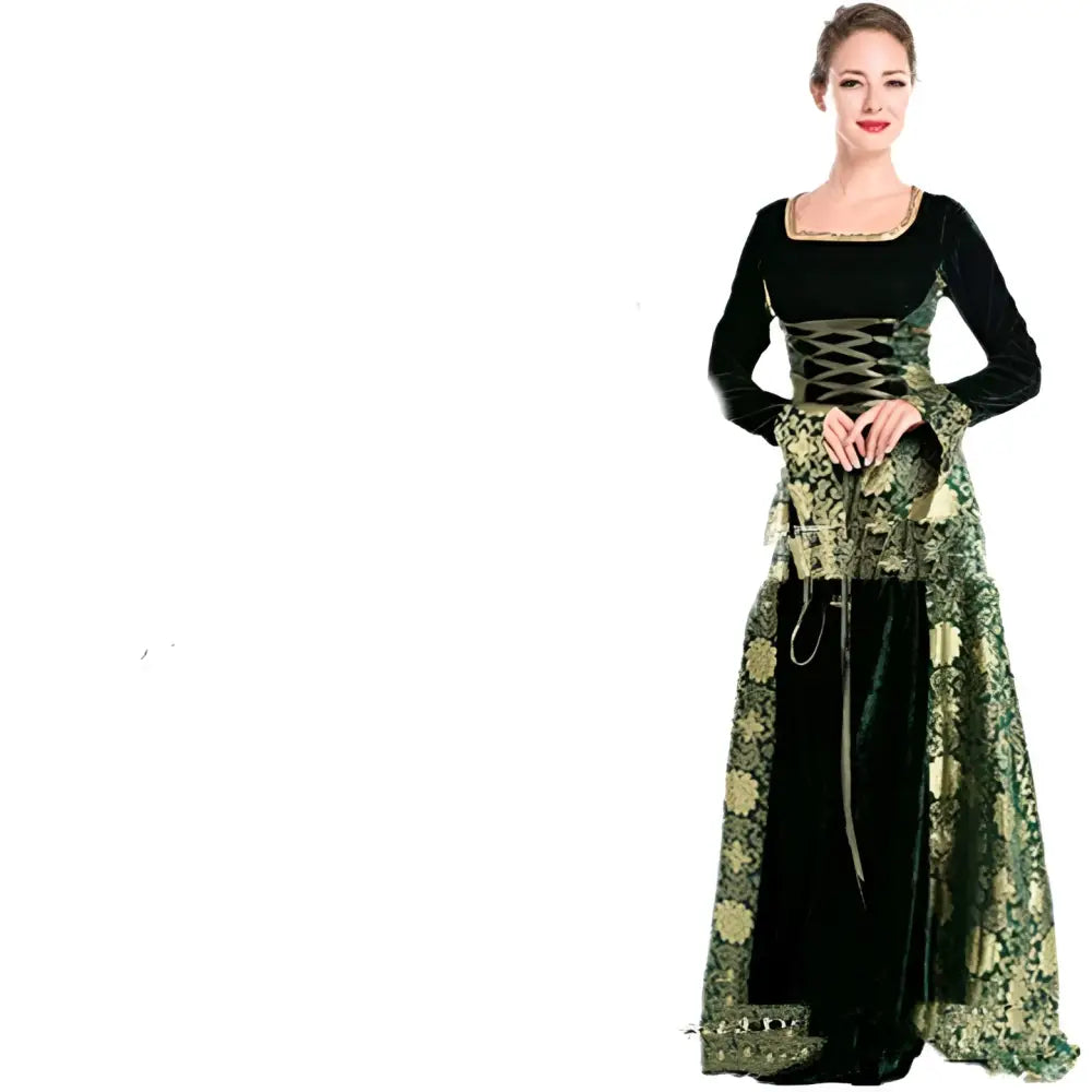 Velvet Halloween COS Ball Queen Dress Evening Gown