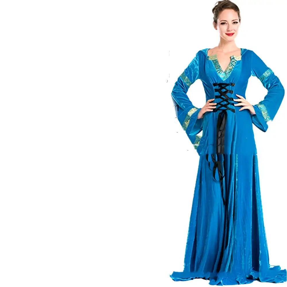 Velvet Halloween COS Ball Queen Dress Evening Gown