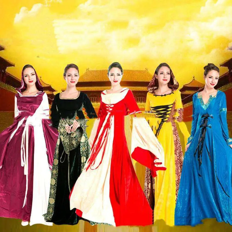 Velvet Halloween COS Ball Queen Dress Evening Gown