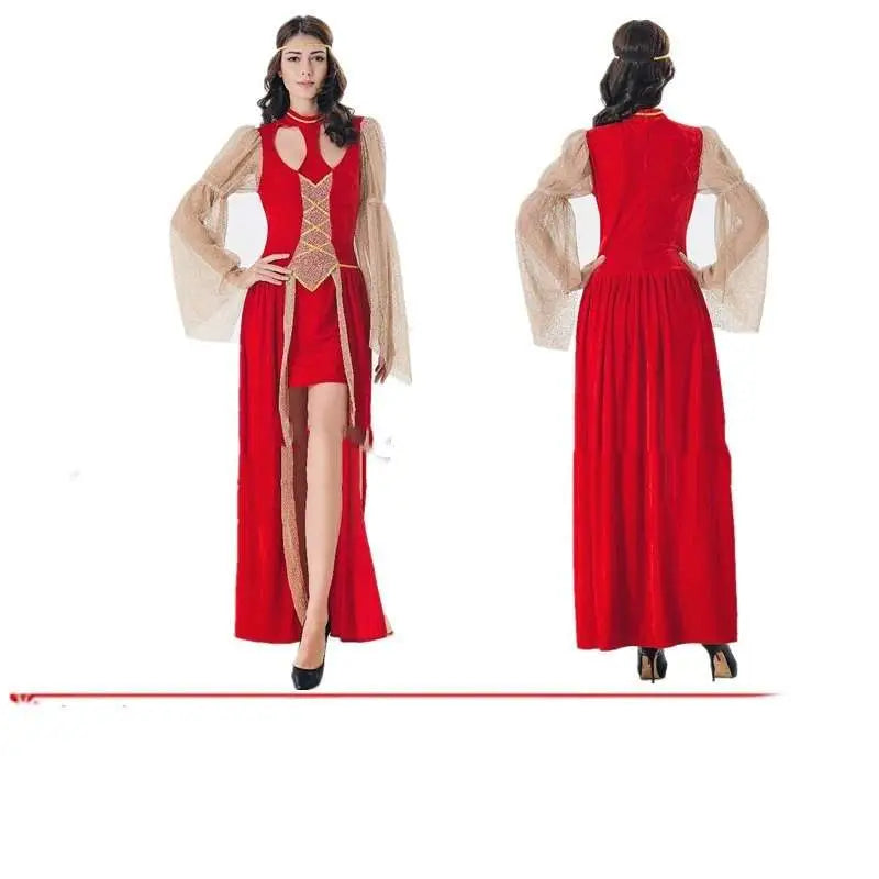 Velvet Halloween COS Ball Queen Dress Evening Gown