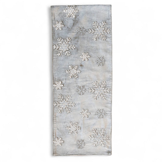 Velvet Snowflake Embroidered Table Runner