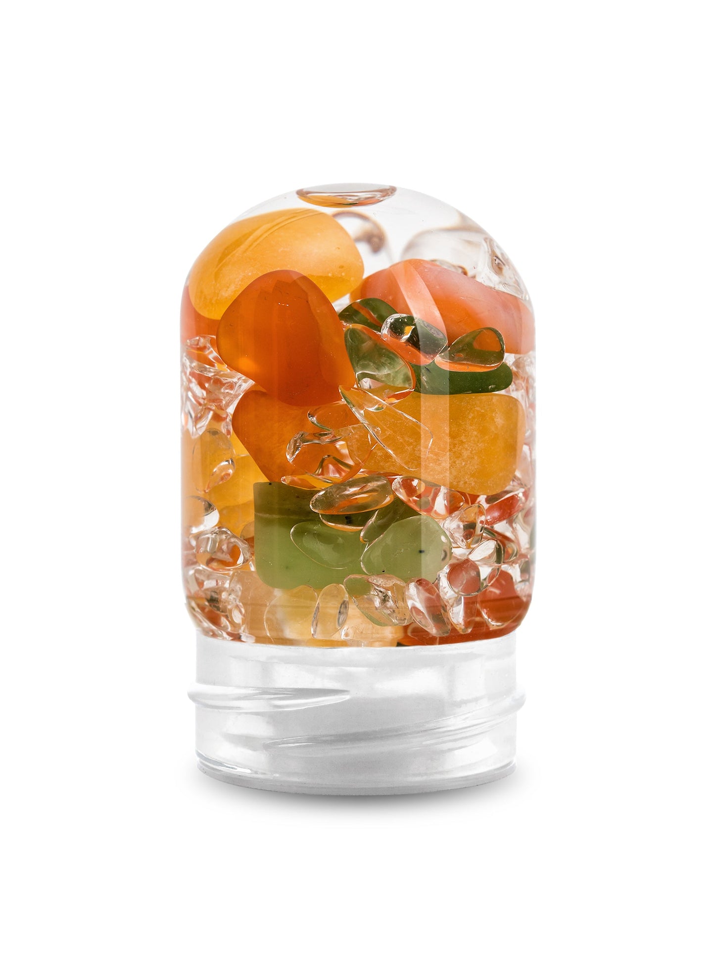 GemPod HAPPINESS | Jade, Orange Calcite, Carnelian & Clear Quartz