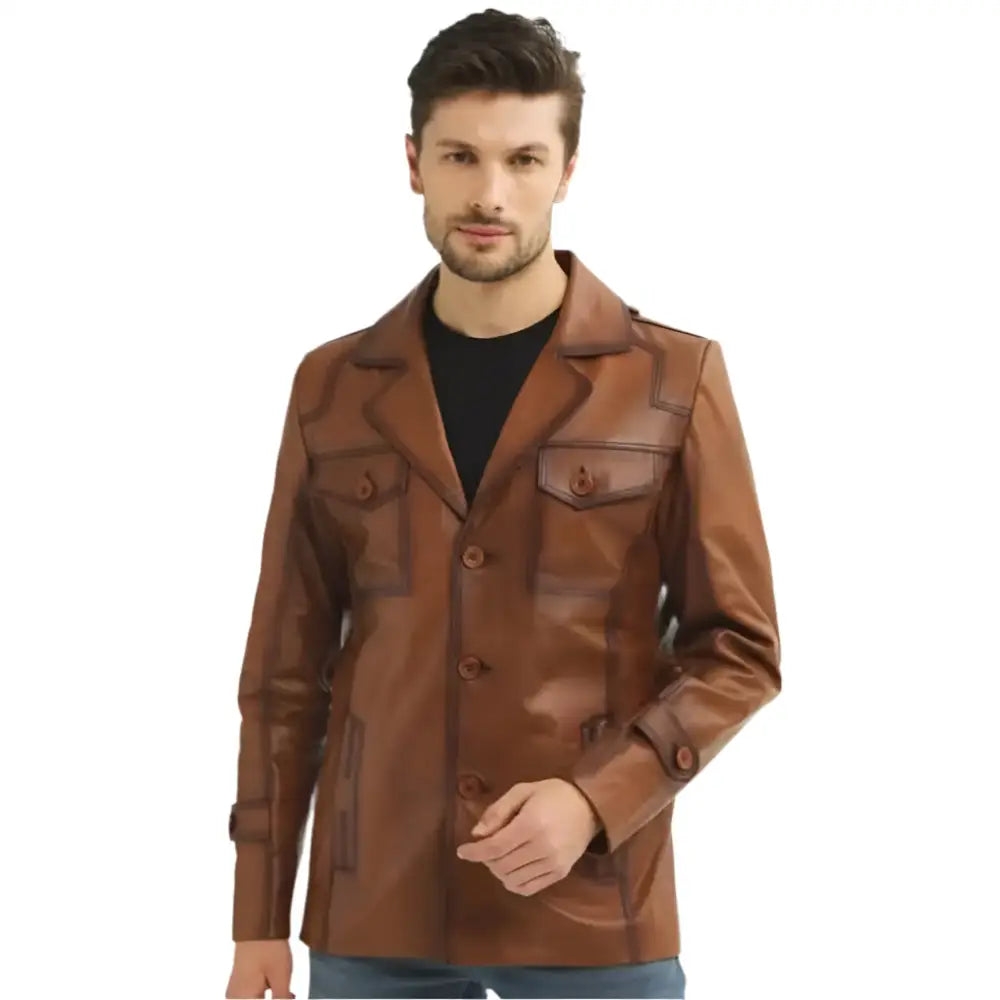 Vintage Leather Biker Jacket-0