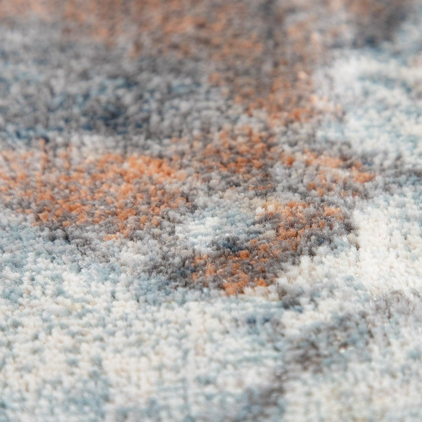 Vintage Rug Low-Pile Abstract Pattern In Brown Cream-2