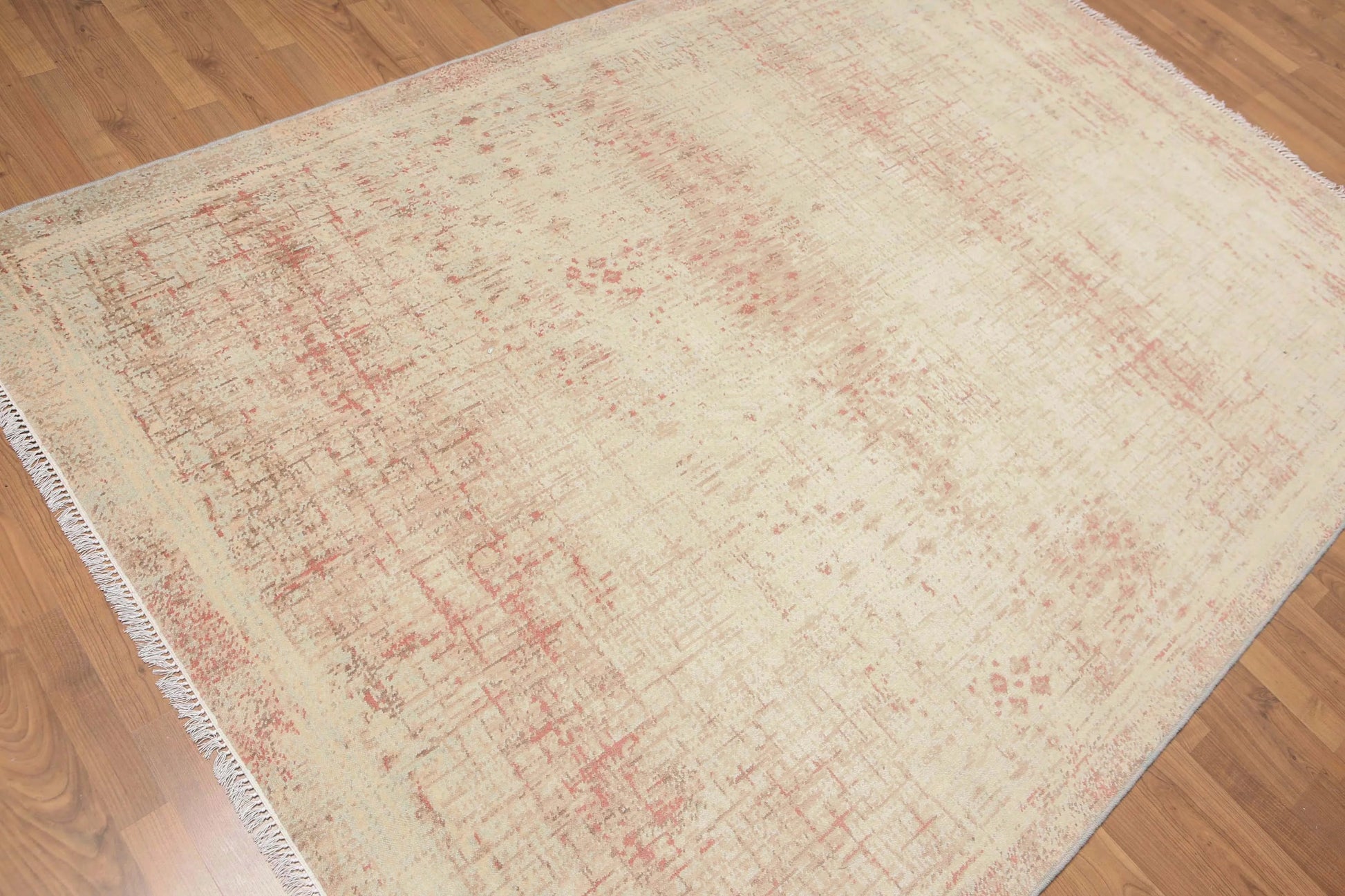 6' x 9' Hand Knotted Industrial Chic 100% Wool Area rug Aqua-3