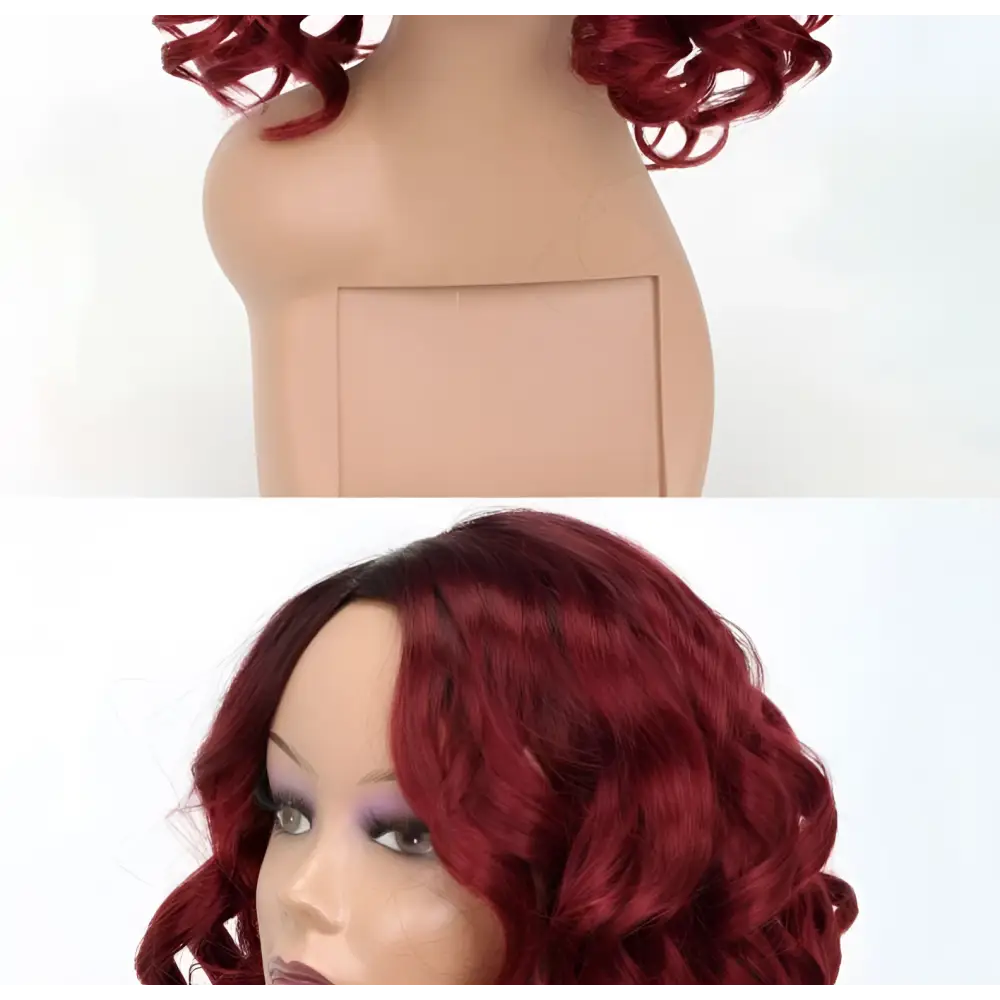 Voluminous Burgundy Curly European Beauty Wig