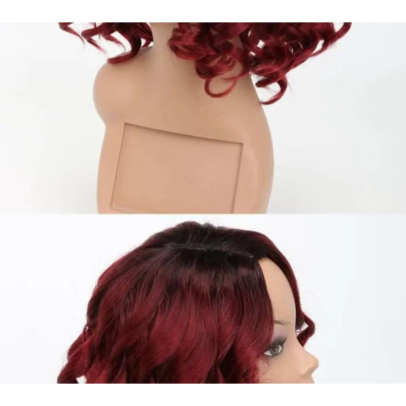 Voluminous Burgundy Curly European Beauty Wig