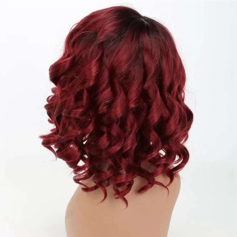 Voluminous Burgundy Curly European Beauty Wig
