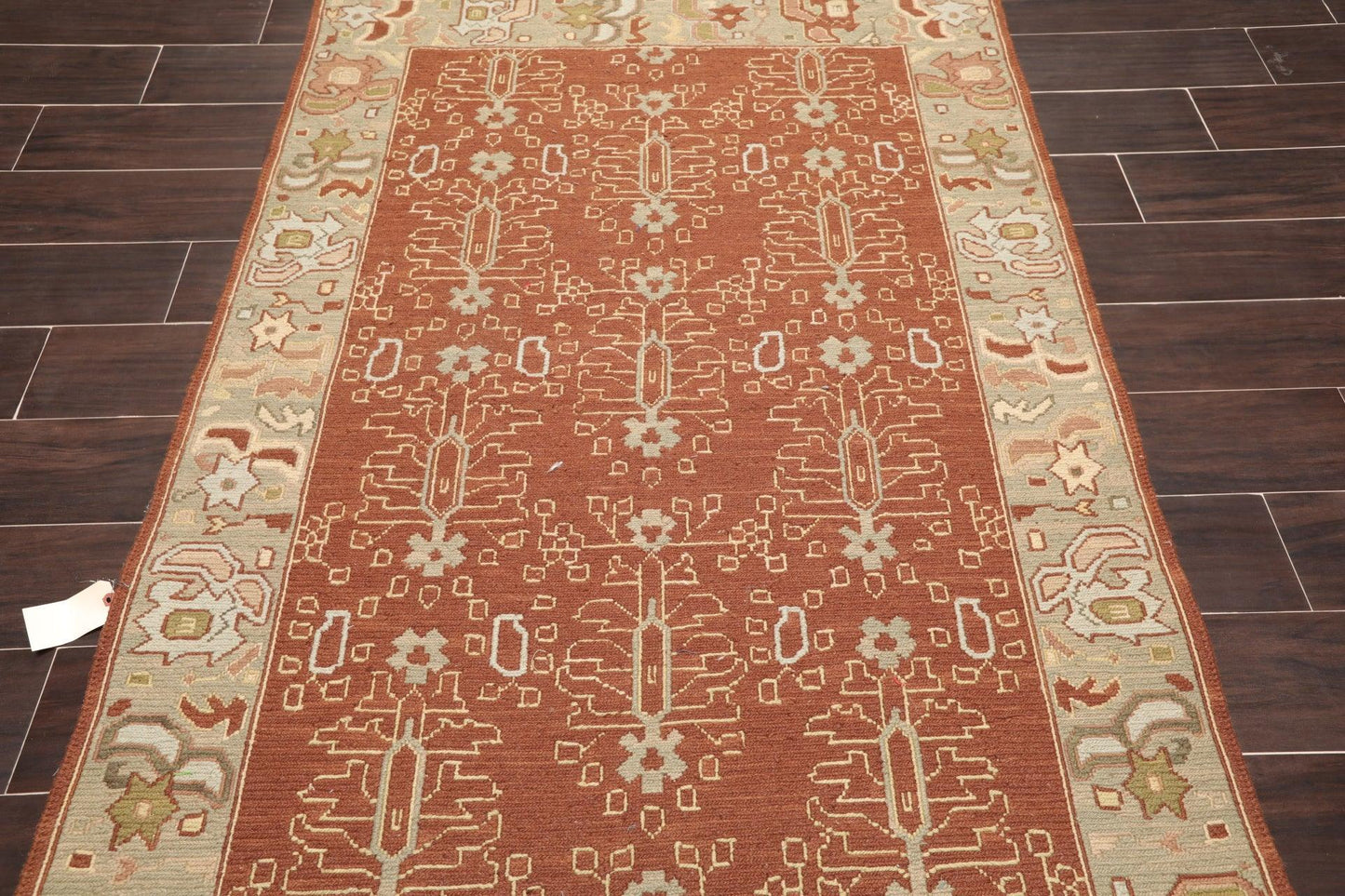 3'10" x 5'10" Hand Knotted Wool Reversible Panel Area Rug Brown-4