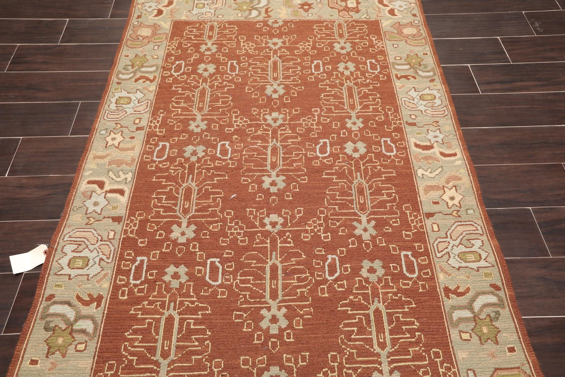 3'10" x 5'10" Hand Knotted Wool Reversible Panel Area Rug Brown-4