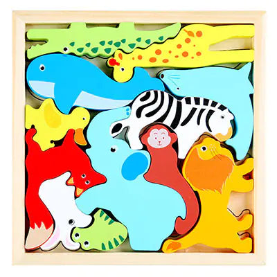 3D Cartoon Animal Wooden Puzzle