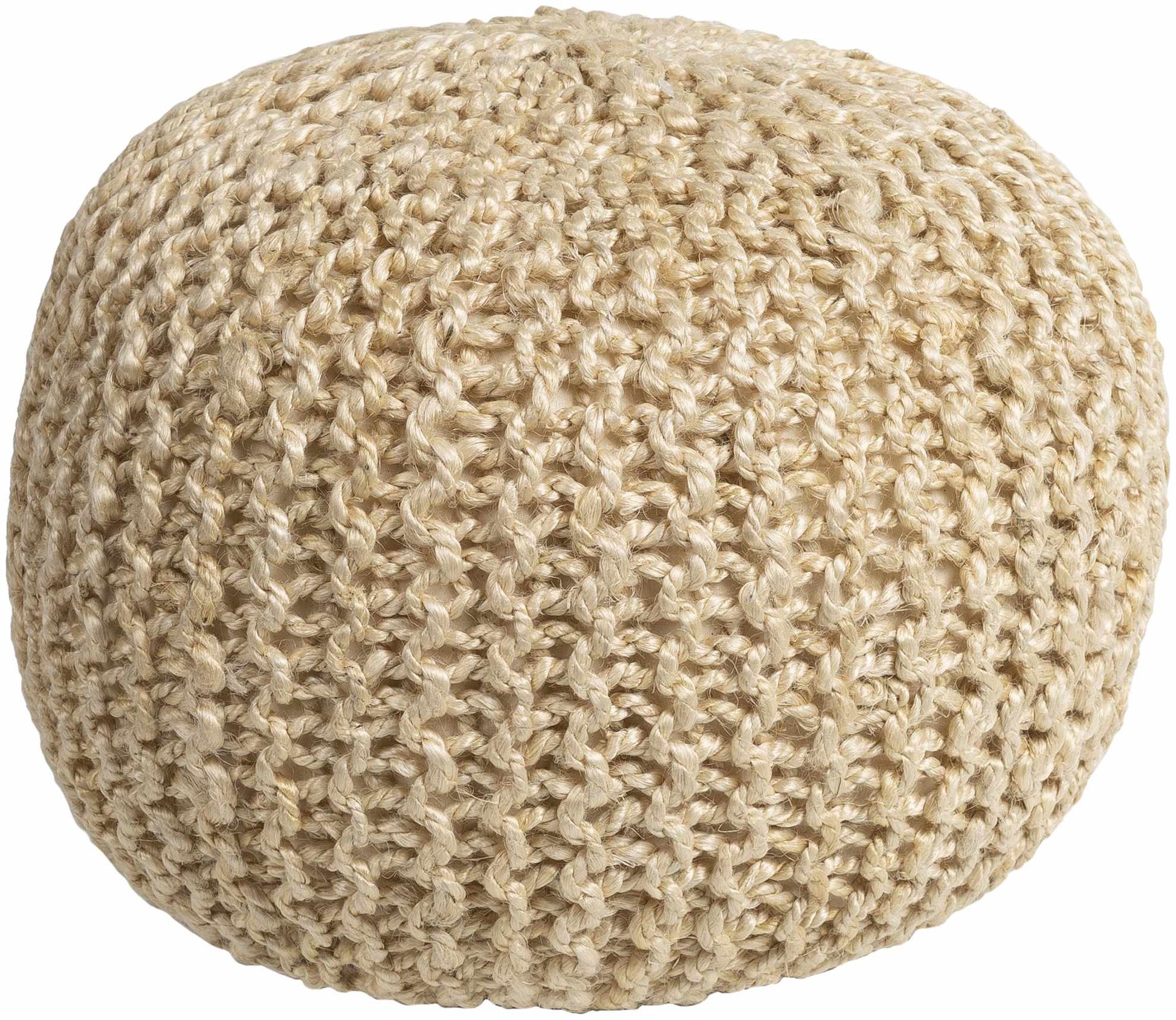 Watseka Jute Knitted Pouf-1