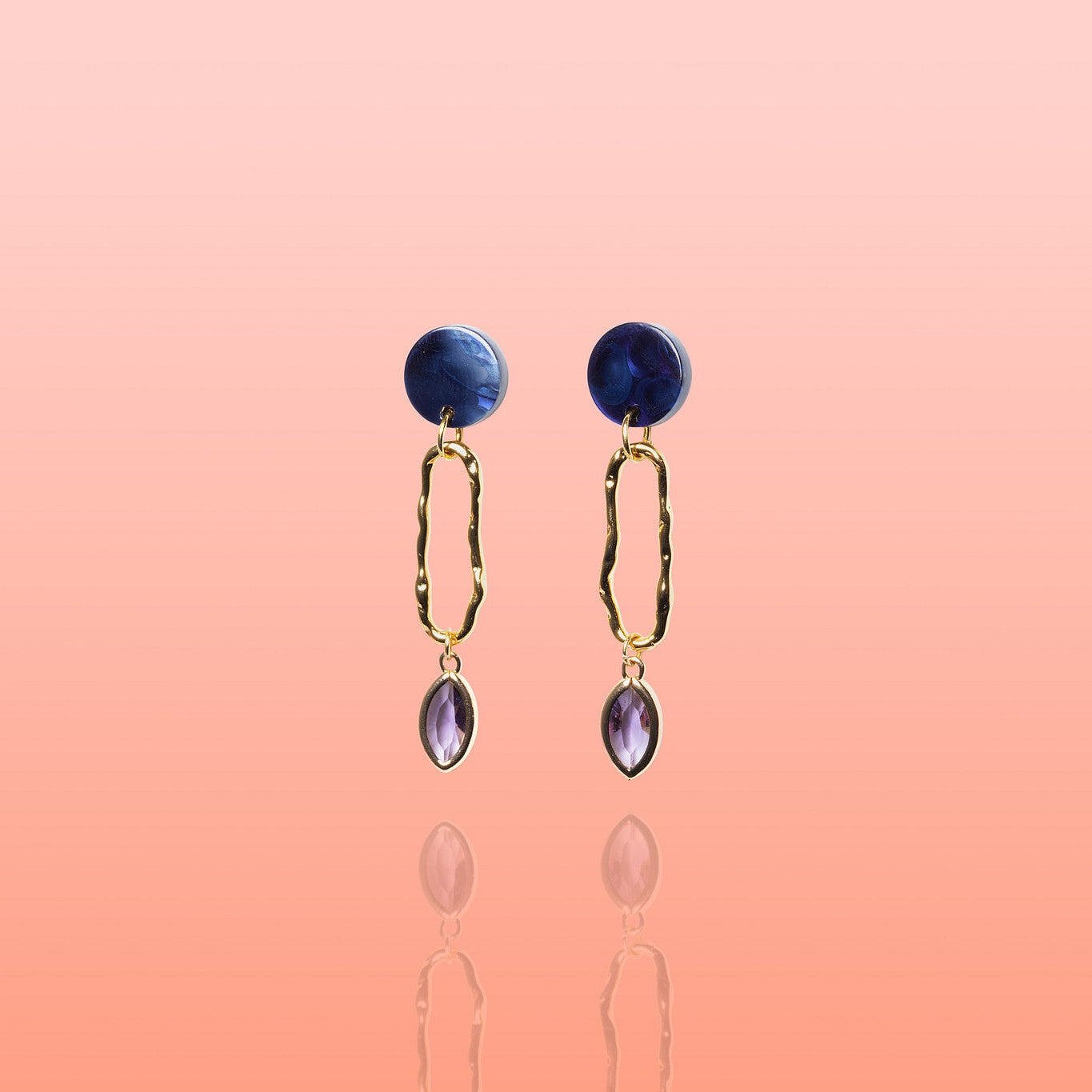 Marina Deep Blue Oval Hoops
