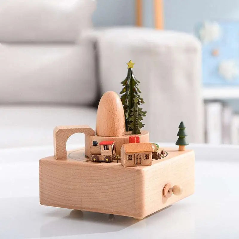 Wedding Rocking Horse Wooden Rotating Music Box